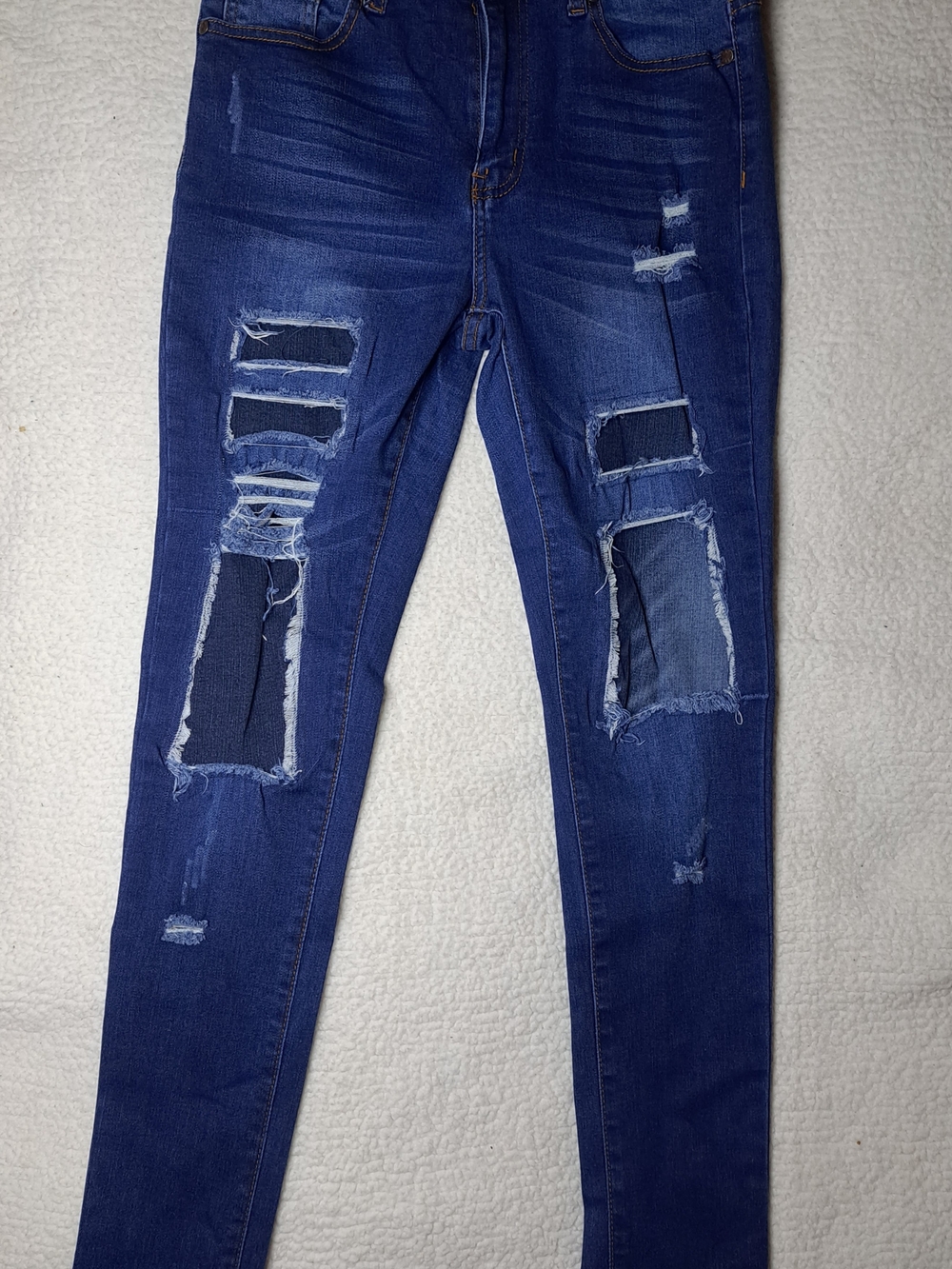 VIP Women’s Distressed Skinny Jeans - Dark Blue